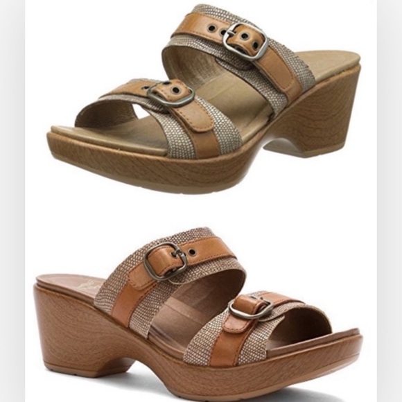 Dansko Shoes - Dansko Jessie Sand Lizard Wedge Slide (38)